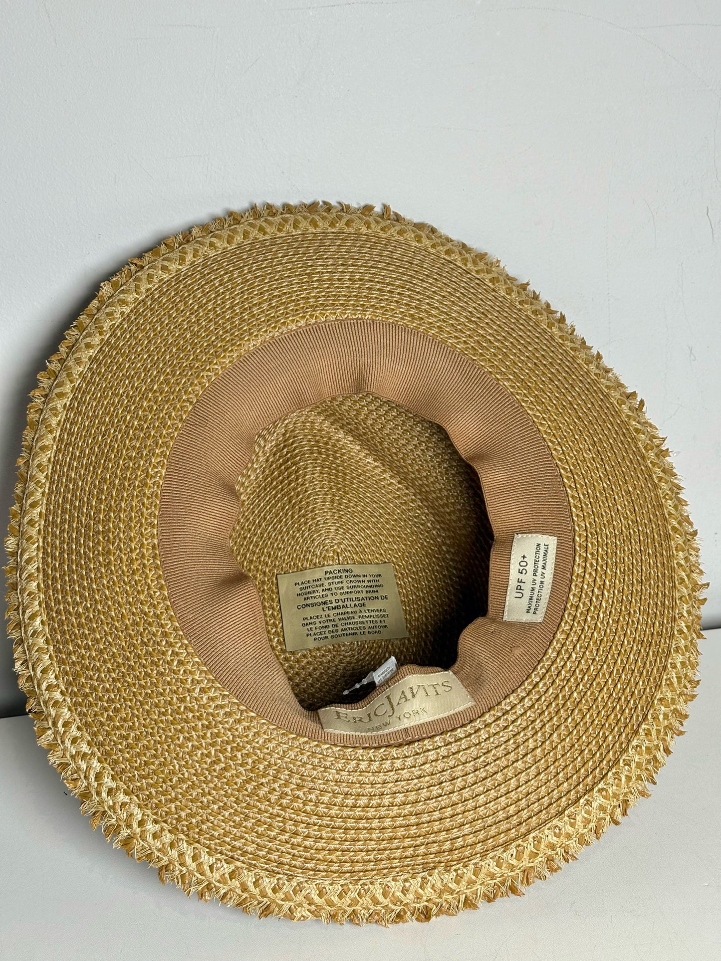 Eric Javits Straw Multi-color Pom Poms Pre-owned Natural One Size Hat