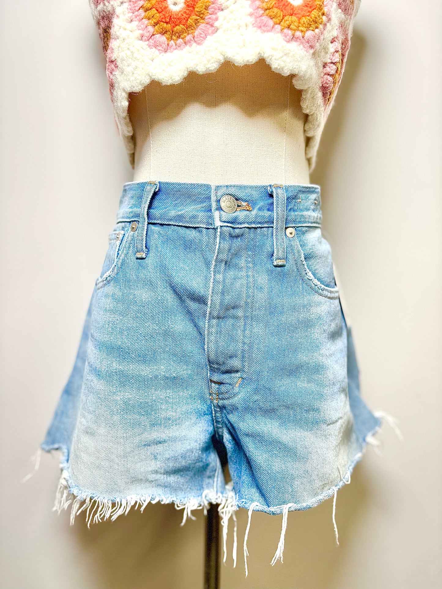 Women Size 27 (4) Madewell Light Blue Solid Shorts