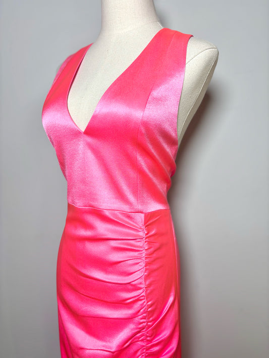 Women Size 8 Alice + Olivia Neon Pink Solid NWT Dress