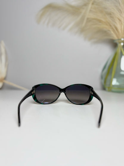 Maui Jim Black Blue Oval Cat Eye Women's Sunglasses