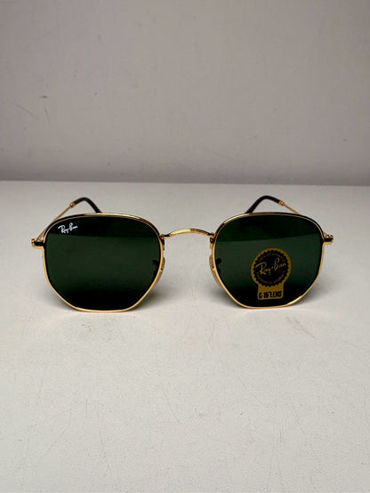 Ray-Ban RB3548N Hexagonal Flat Lens Arista Gold Polarized NWT Pre-Owned Sunglasses