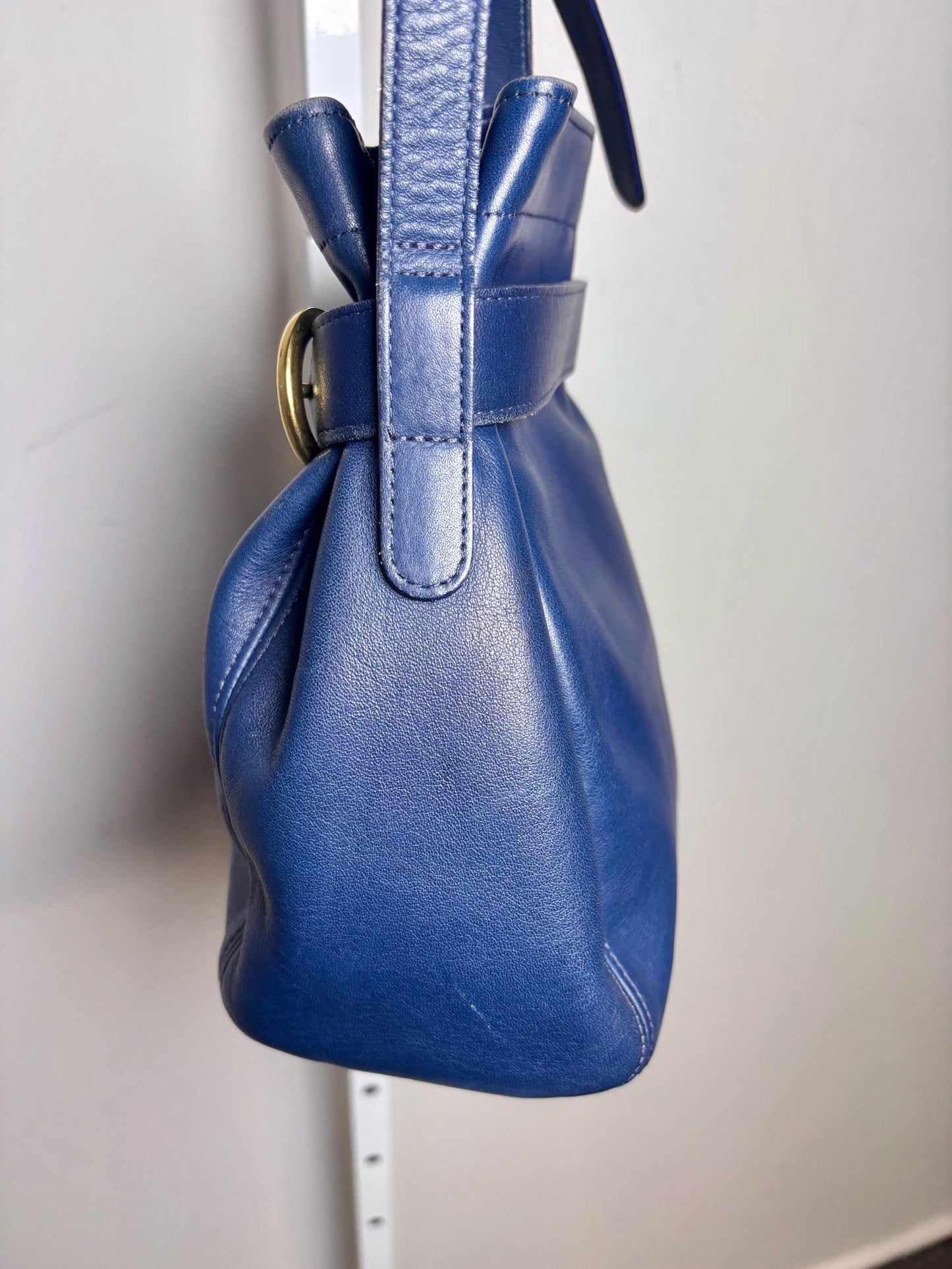 Coach 4156 Soho Belted Leather Blue Purse Pre-owned