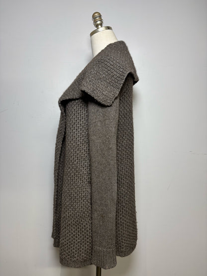 Women Size XS Vince Taupe Wool Yak Chunky Knit Pre-Owned Long Sweater