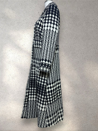 Women Size 42 (4 US) Christian Lacroix Black, Cream Tweed Vintage Coat