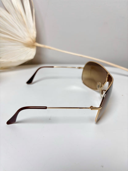 Metal Ray Ban Brown, gold Sunglasses