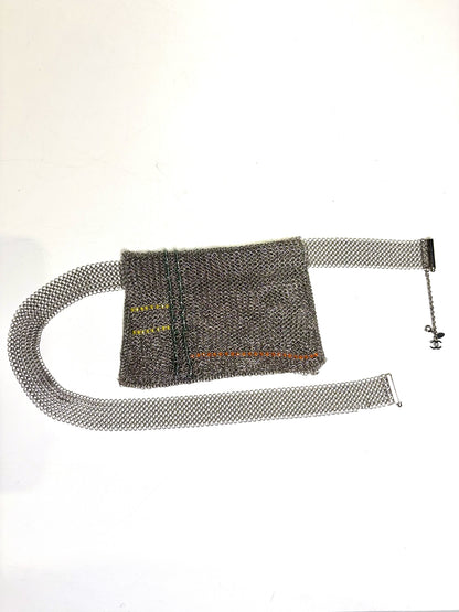 Chanel Chainmail Vintage 1999 Metal Silver Belt Bag