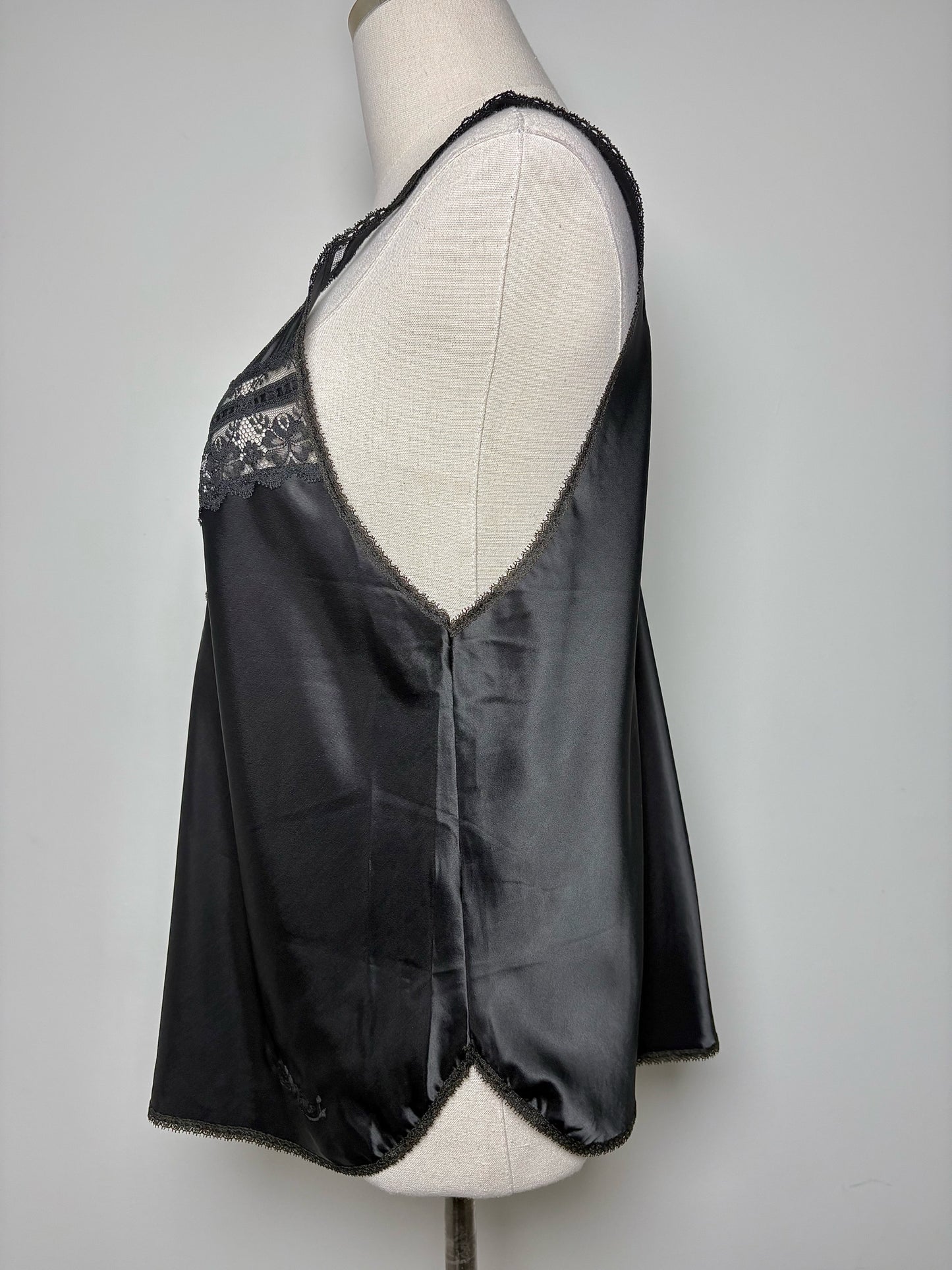 Women Size L Christian Dior Black Lace Tank Top