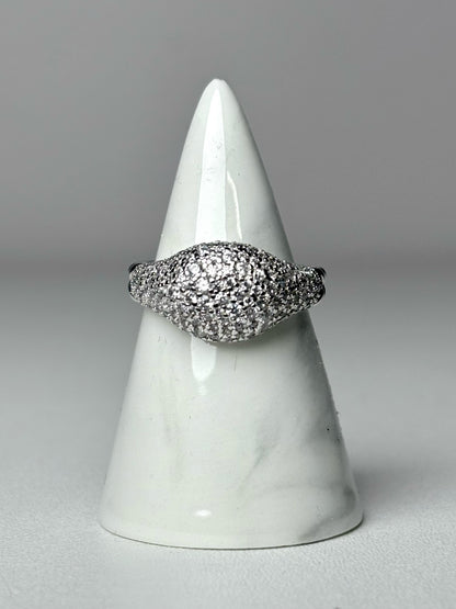 David Yurman Chevron Pinky 18K White Gold Pinky Ring