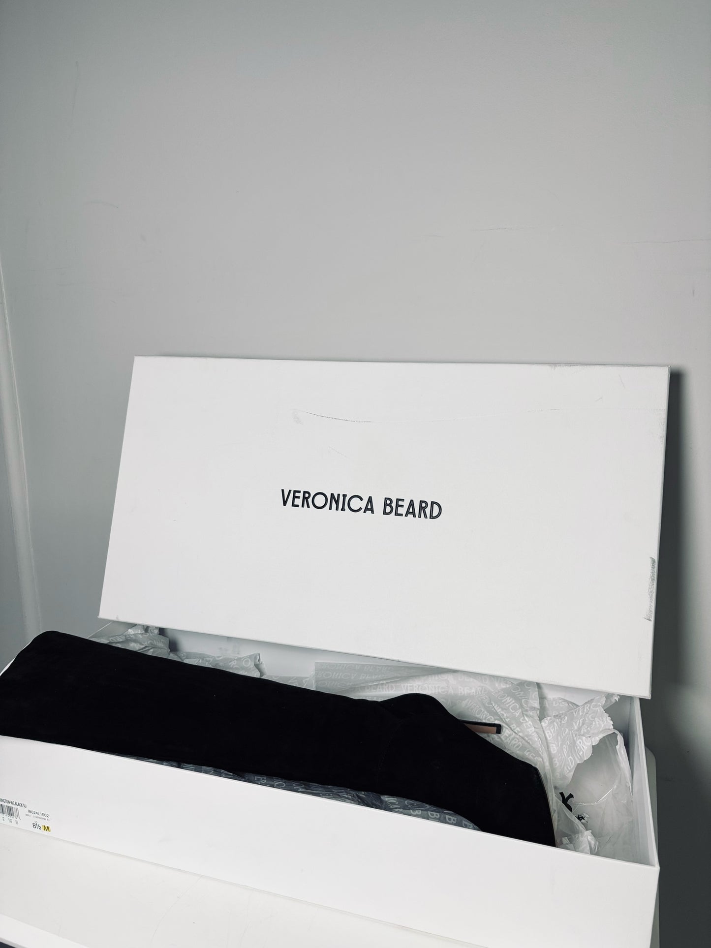 W Shoe Size 8.5 Veronica Beard Black Leather Suede Lexington Boots