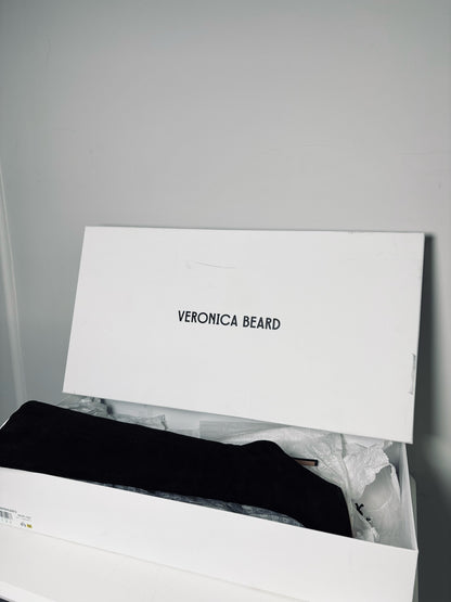 W Shoe Size 8.5 Veronica Beard Black Leather Suede Lexington Boots