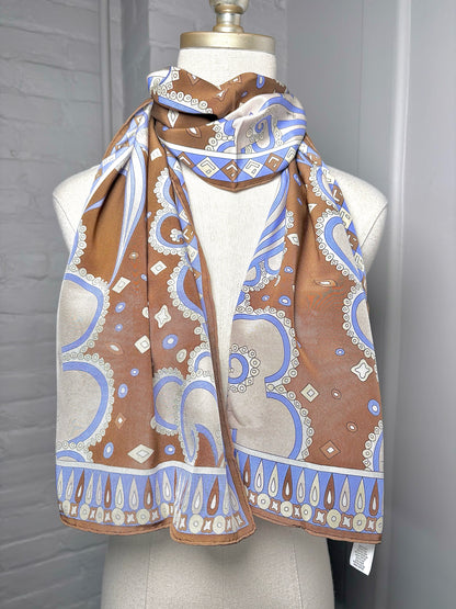 Emilio Pucci Psychedelic Print Silk 63 x 13 Scarf