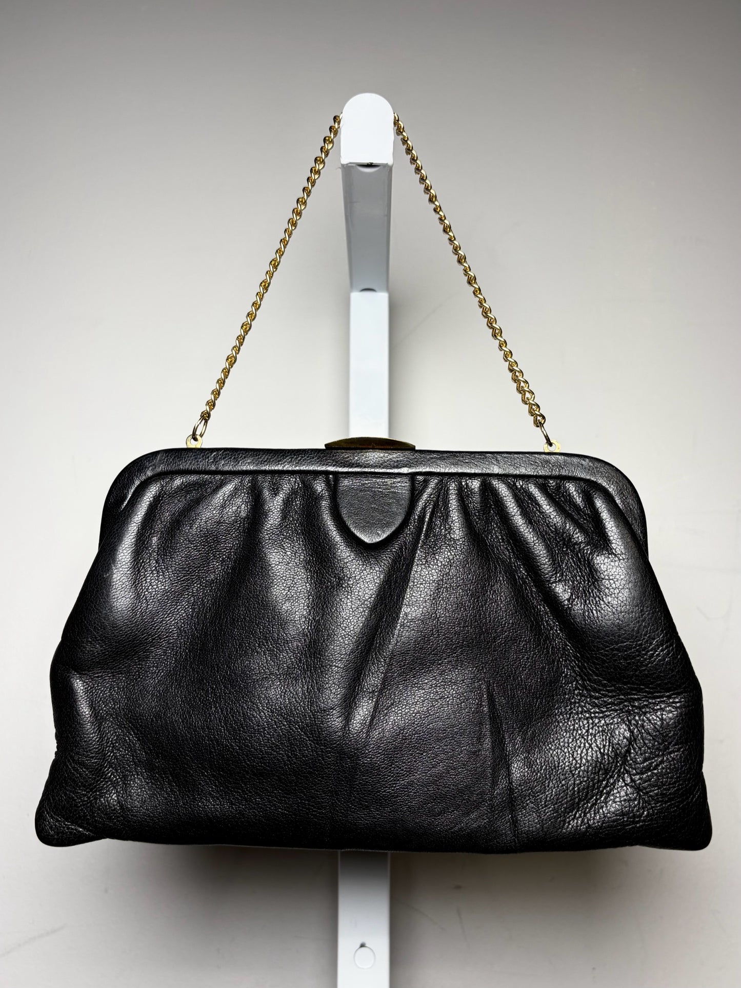 Women's Ingber Solid Vintage Leather Pre-owned Black Leather Small Purse
