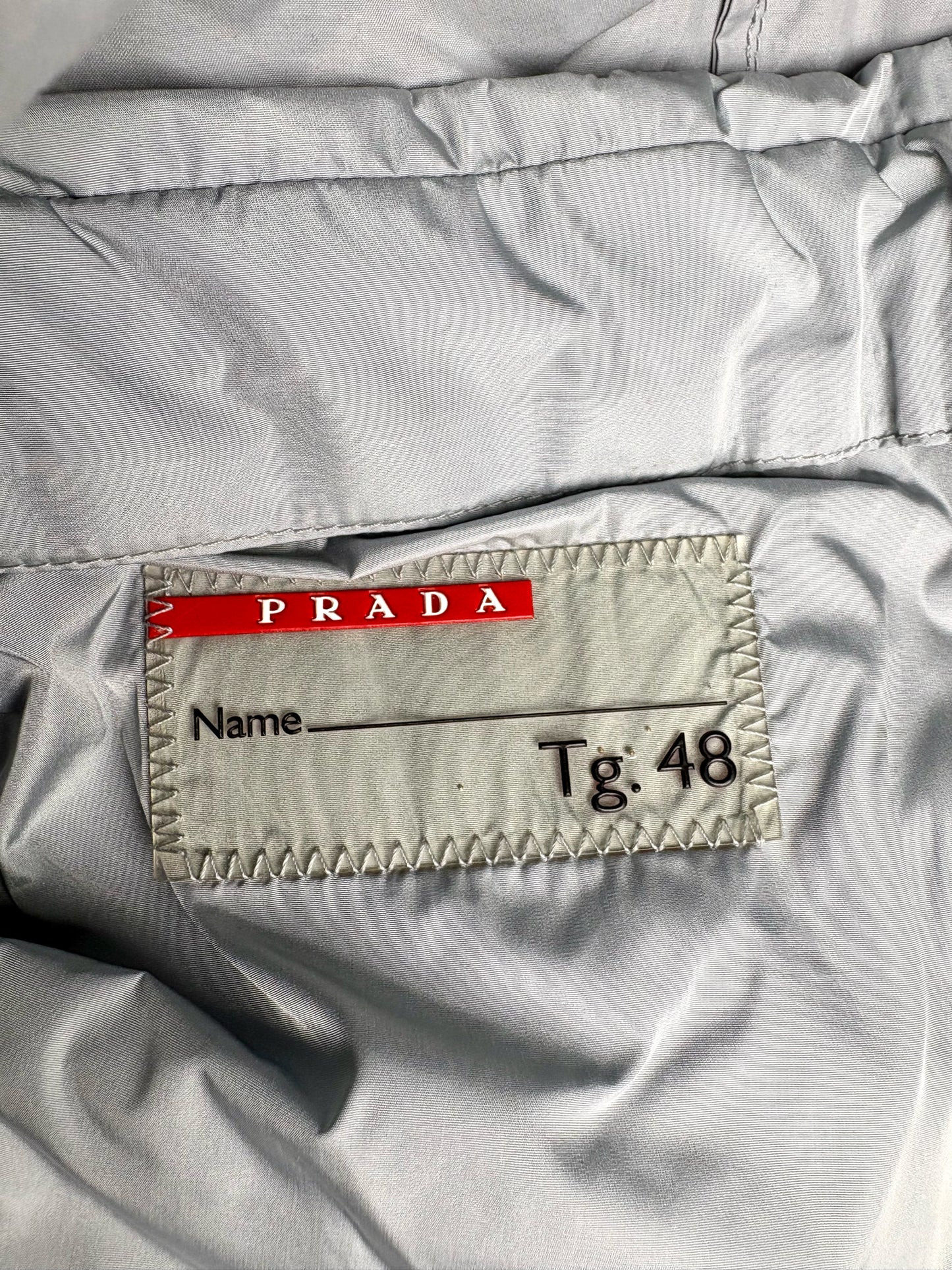 Prada Light Gray Cotton Blend Men's 48 (M) Winderbreaker Jacket