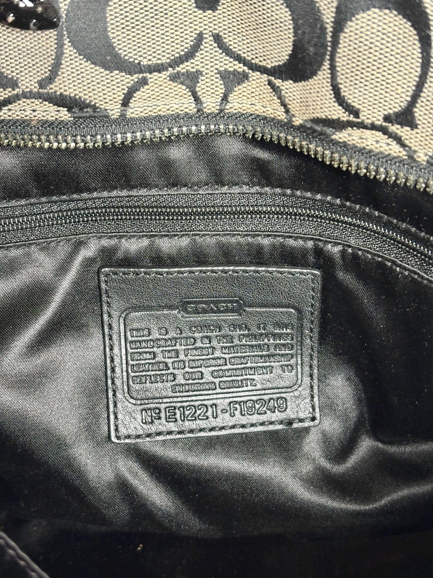 Coach Gallery Signature Monogram F19249 Canvas, Leather Pre-owned Purse