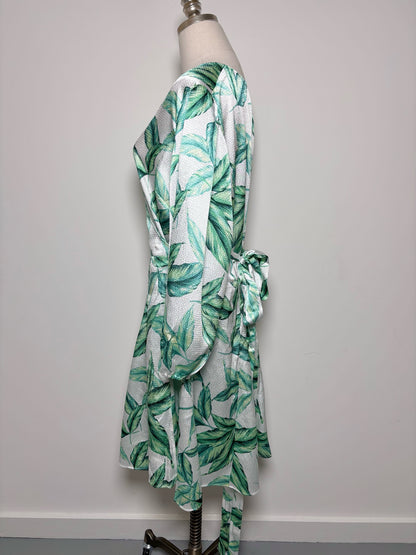 Women Size 20 Draper James Green, White Leaves Polyester NWT Dress