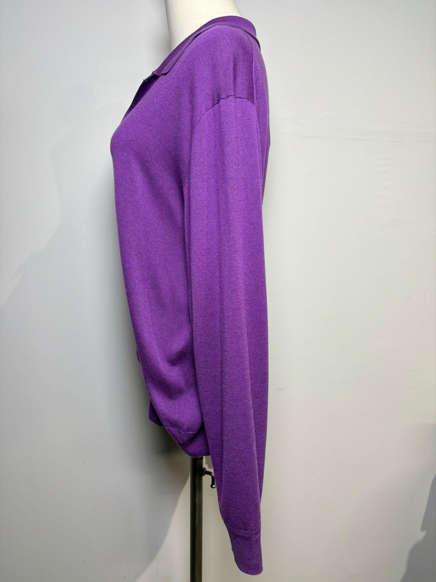 Women Size L La Ligne New York Purple Solid Silk Sweater