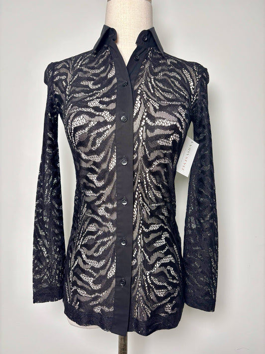 Women Size 36 Just Cavalli Black Lace Women's Tops Viscose Blouse