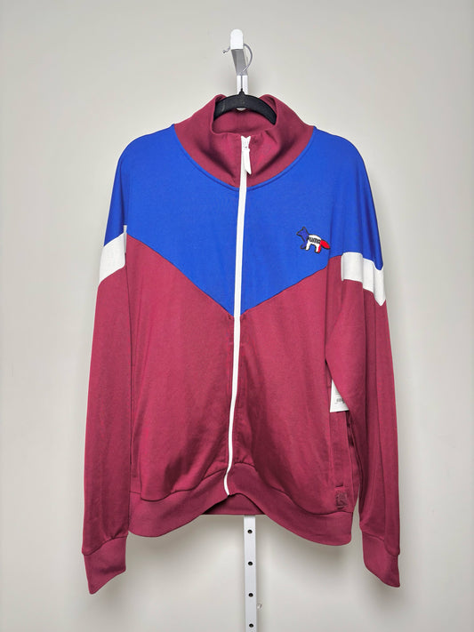 Puma x Maison Kitsune Burgundy, Blue, White Cotton Blend Colorblock Men's Jacket