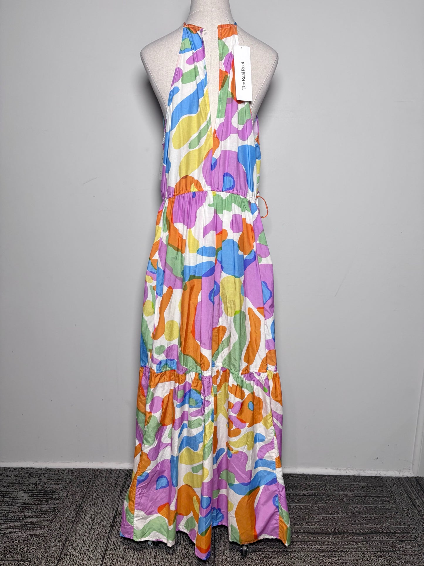 Women Size M Cult Gaia Multi-Color Floral Print Maxi Silk Tiered Dress