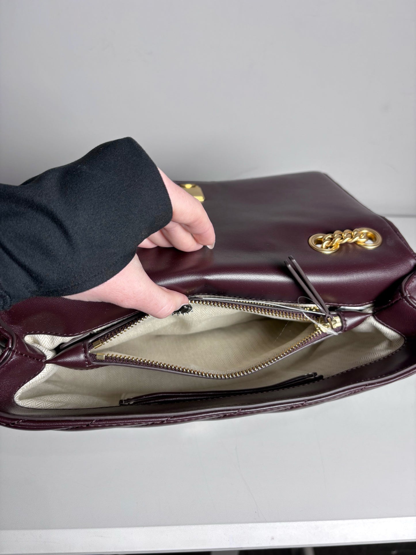 Tory Burch Kira Quilted Leather Pre-owned Brown Napa Purse
