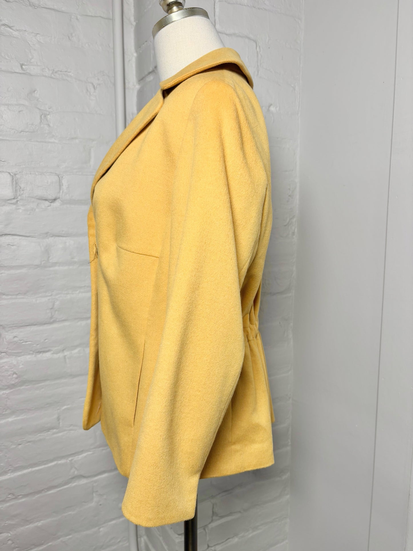 Women Size 14 Akris Punto Mustard Solid Blazer