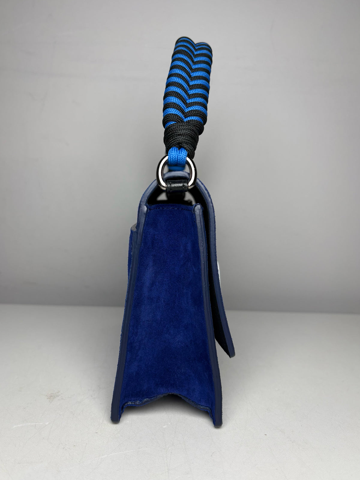 Women's Rare Furla 1927 Soft Cobalt Blue Suede Pre-Owned Mini Crossbody Purse