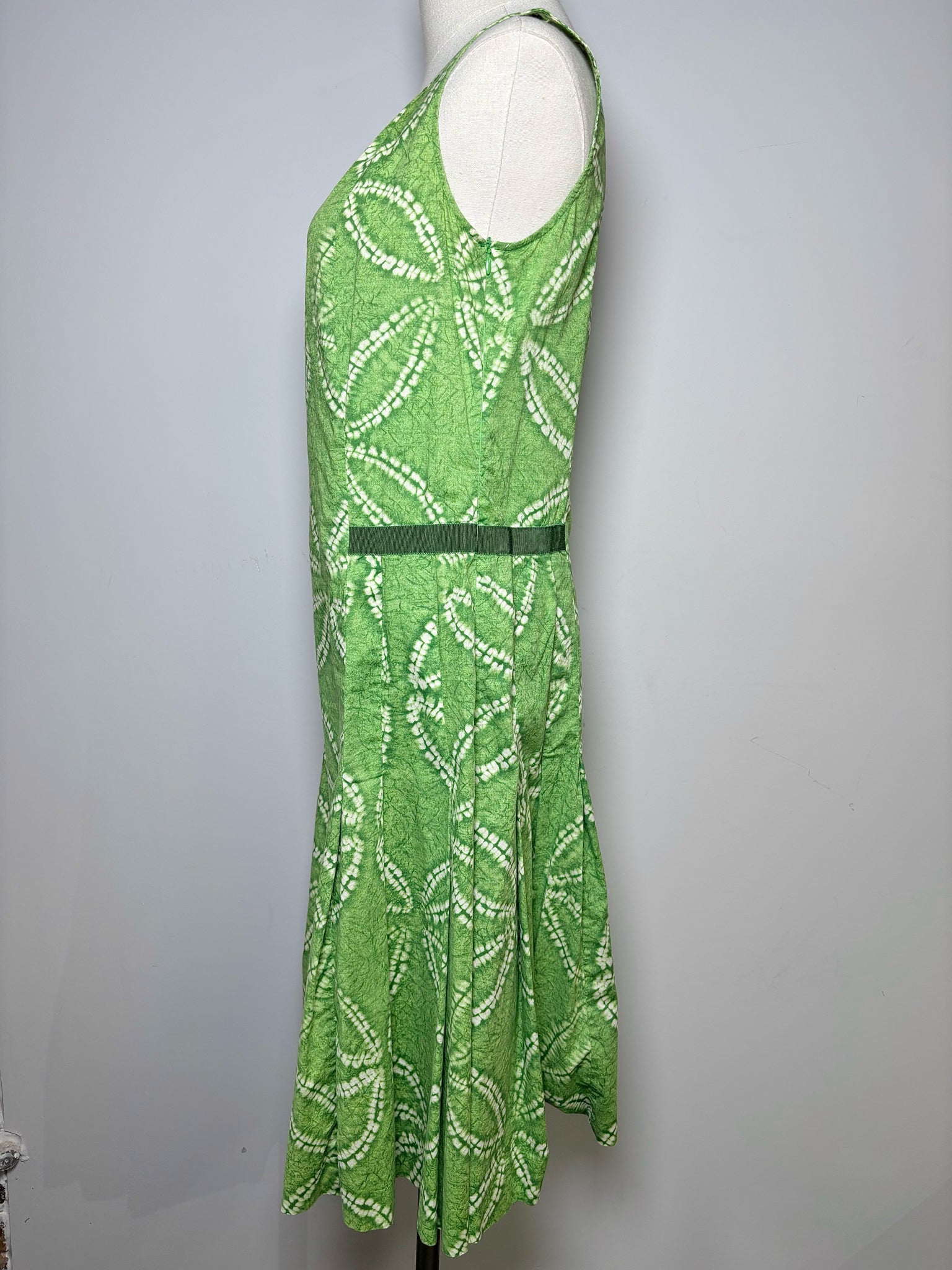 Women Size M Piazza Sempione Green Print Cotton Dress Women Size M Piazza Sempione Green Print Cotton Dress