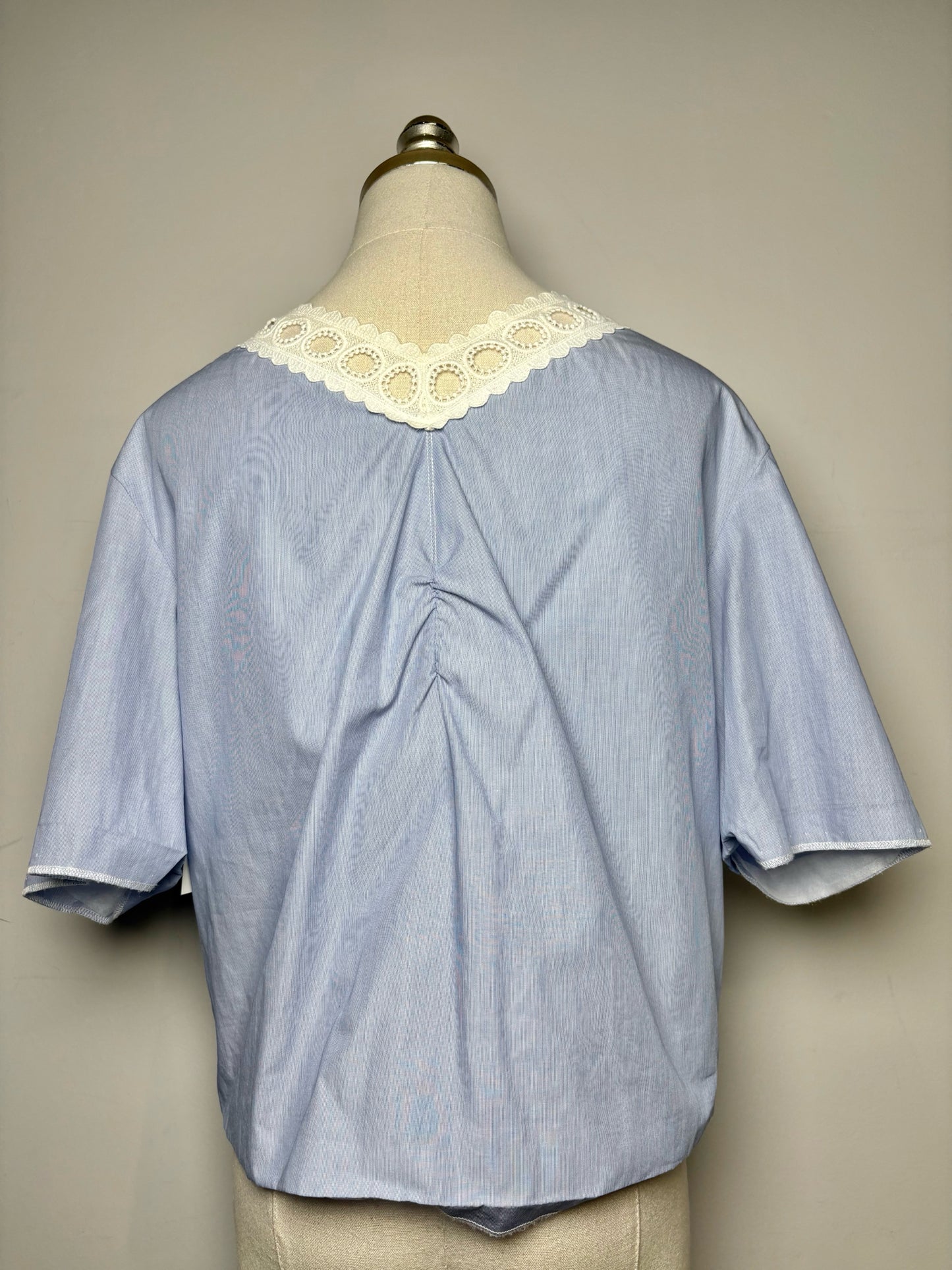 Women Size S/M Sandro Blue, White Mini Stripe Pure Cotton Pre-owned Blouse