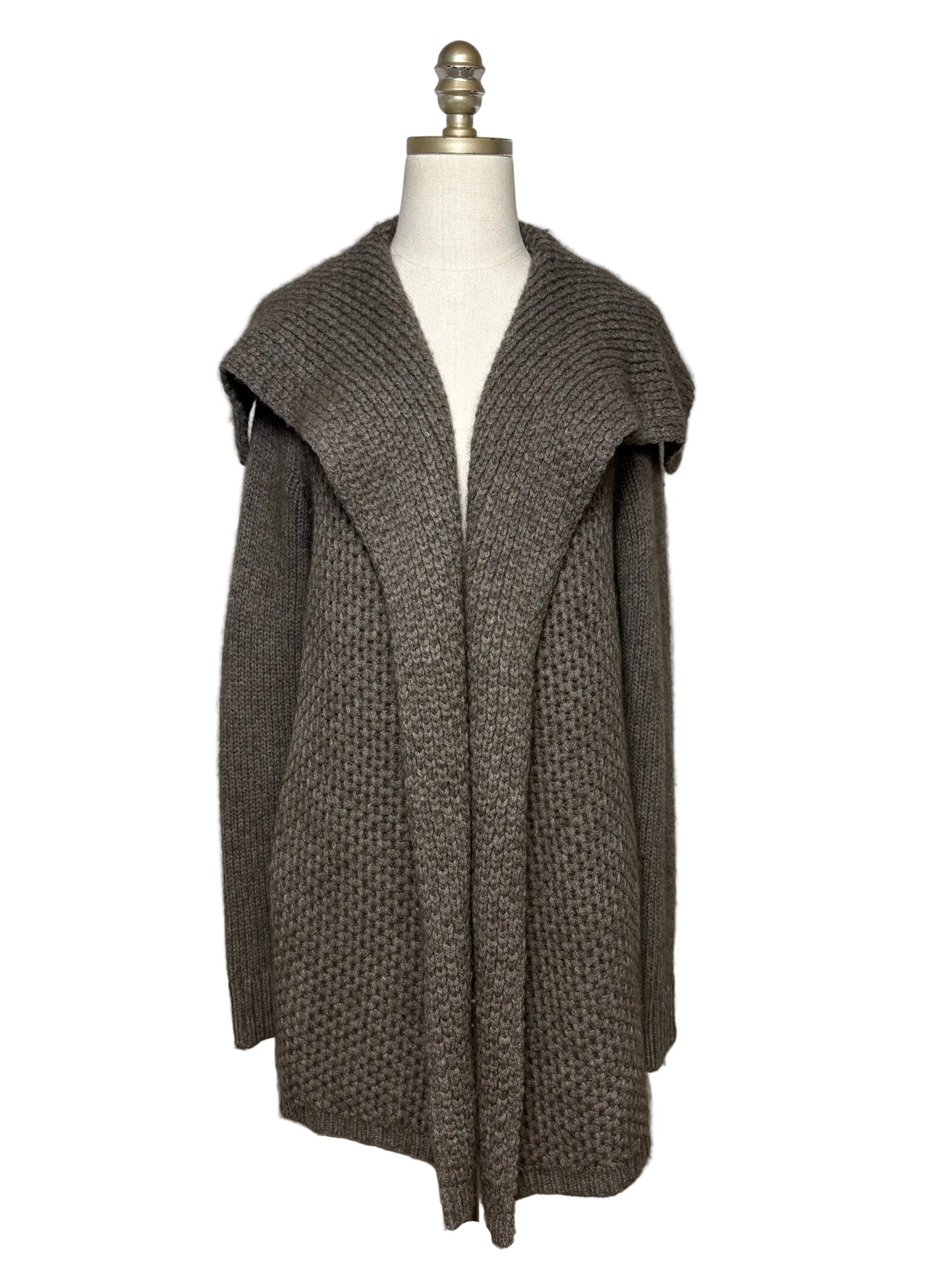 Women Size XS Vince Taupe Wool Yak Chunky Knit Pre-Owned Long Sweater
