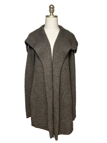 Women Size XS Vince Taupe Wool Yak Chunky Knit Pre-Owned Long Sweater