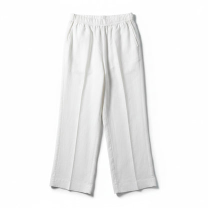 Women Size 46 Rosso35 White Solid Pure Linen Women's Pants