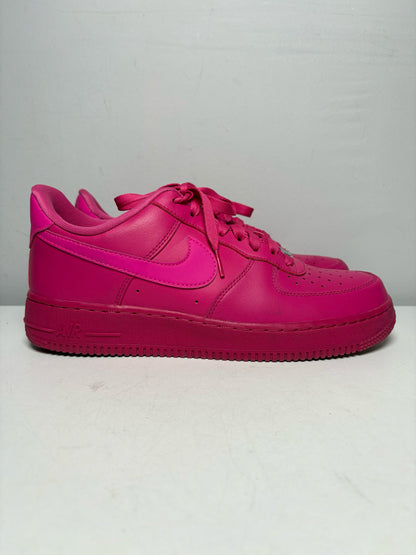 Women's Shoe Size 10 Nike Air Force 1 Fuchsia Pink Leather Pre-Owned Low-Top Sneakers