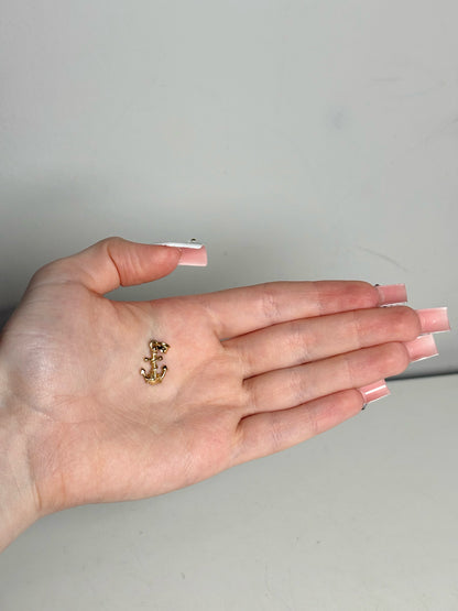 14K Gold Clasp No Label Anchor Pendant