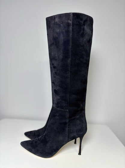 W Shoe Size 38.5 (7.5 US) Marion Parke Black Suede Italian Boots