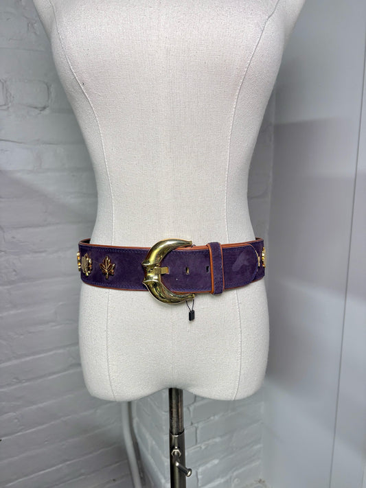Escada Suede Leather 40 (S, XS) Vintage Purple Belt