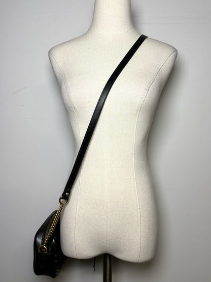 Gucci GG Quilted Camera Leather Pre-owned Black Nappa Crossbody Purse