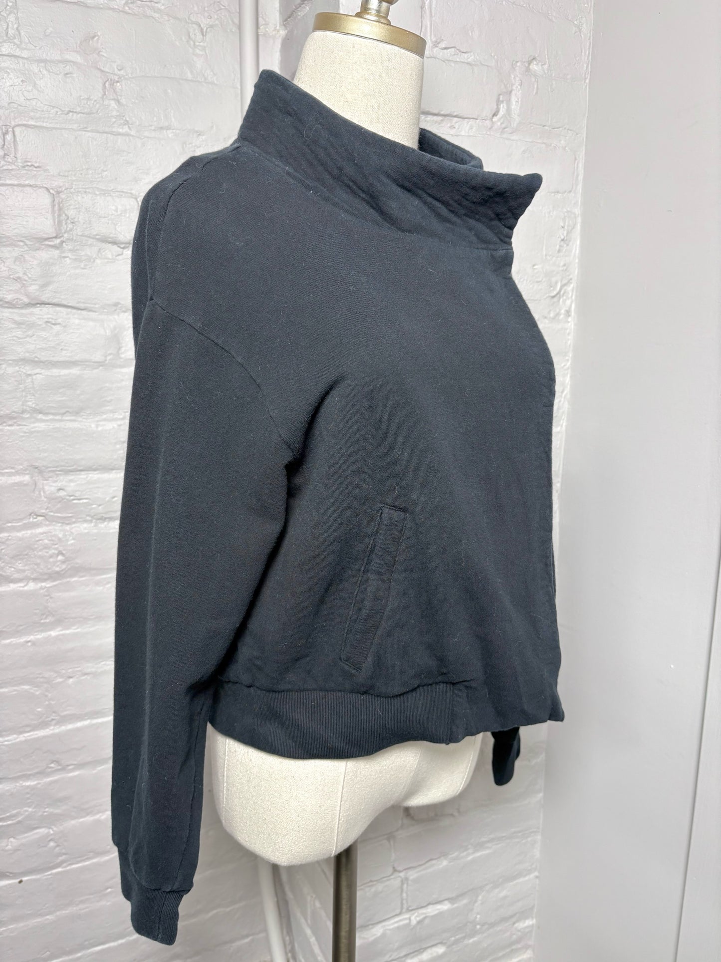 Women Size S Cuyana Black Solid Cotton Jacket