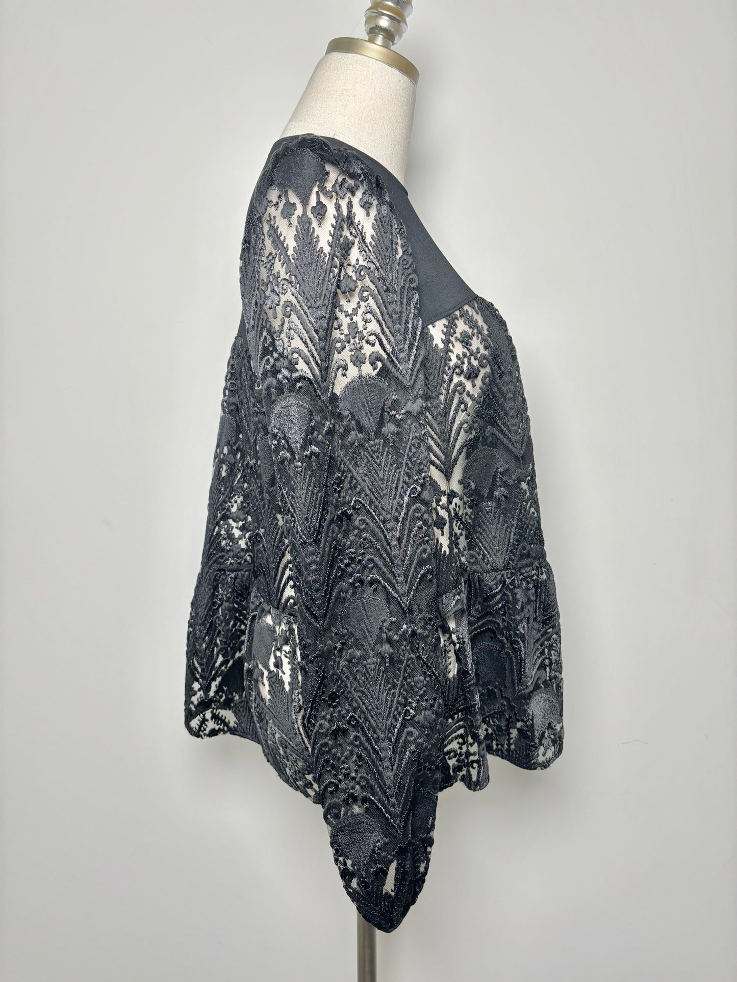 Women Size 40 (0, US) Longchamp Black Lace Polyester Not Vintage Blouse