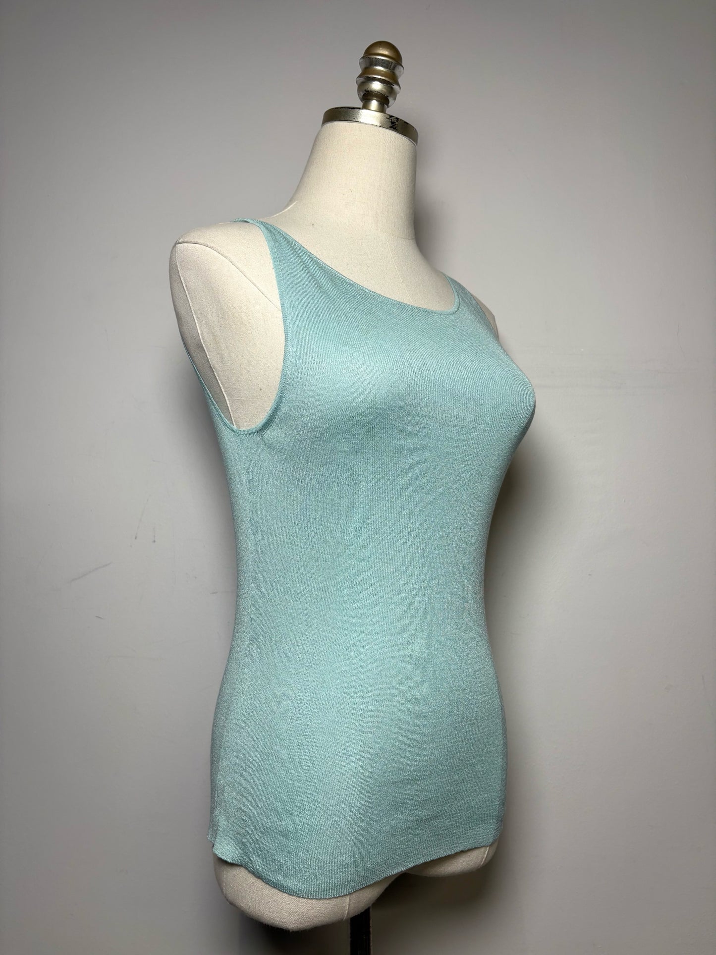 Women Size S Gucci Turquoise Solid Pure Silk Pre-owned Sweater