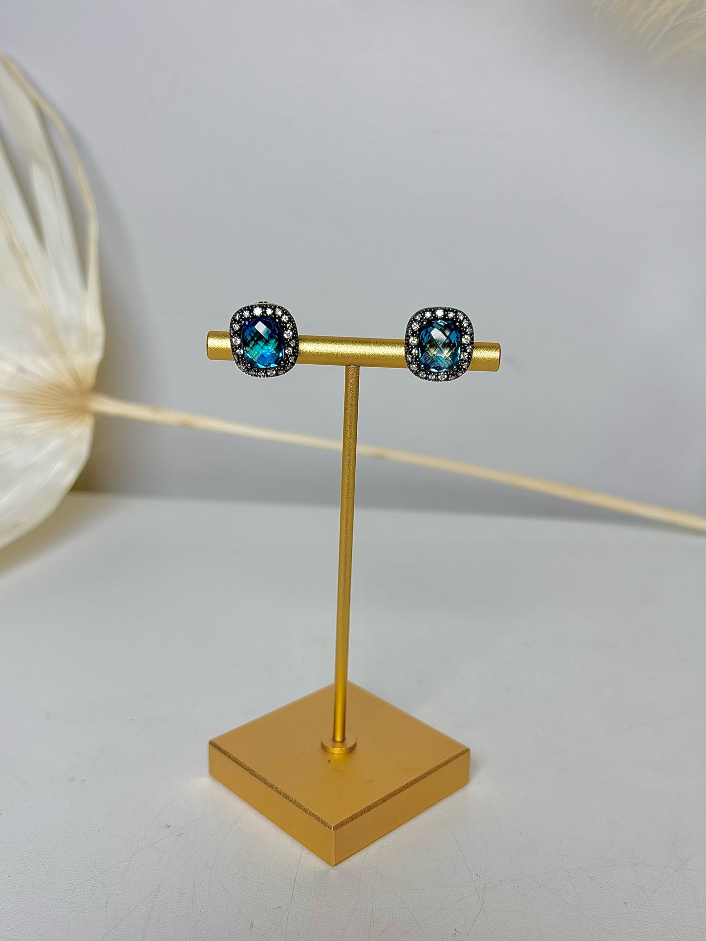 David Yurman Earrings Albion Blue Topaz Pierce
