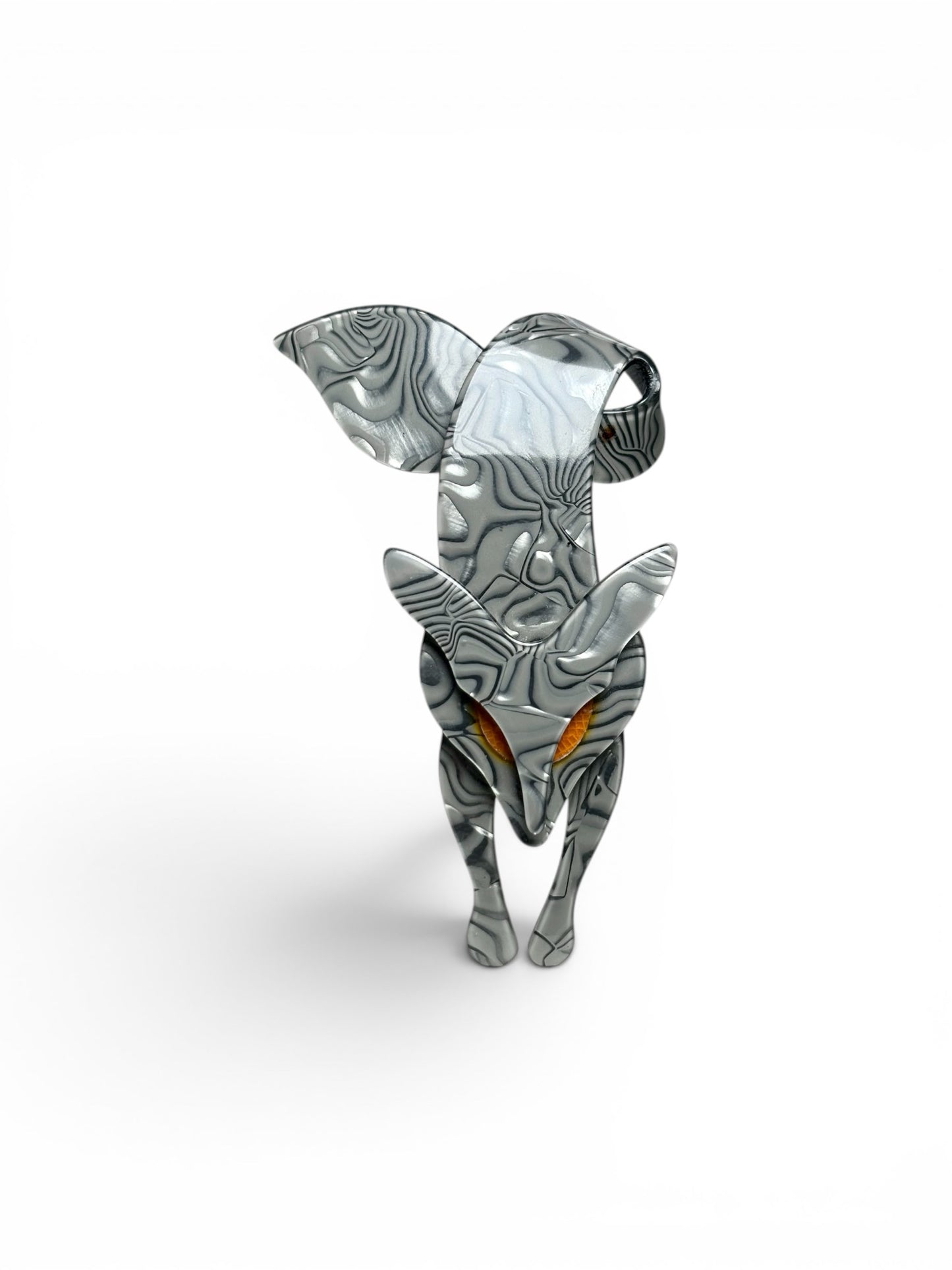 Pearly Gray Lea Stein Vintage Fox Pre-owned Pendant