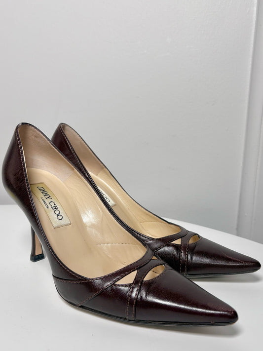 W Shoe Size 36.5 Jimmy Choo Brown Leather Pump
