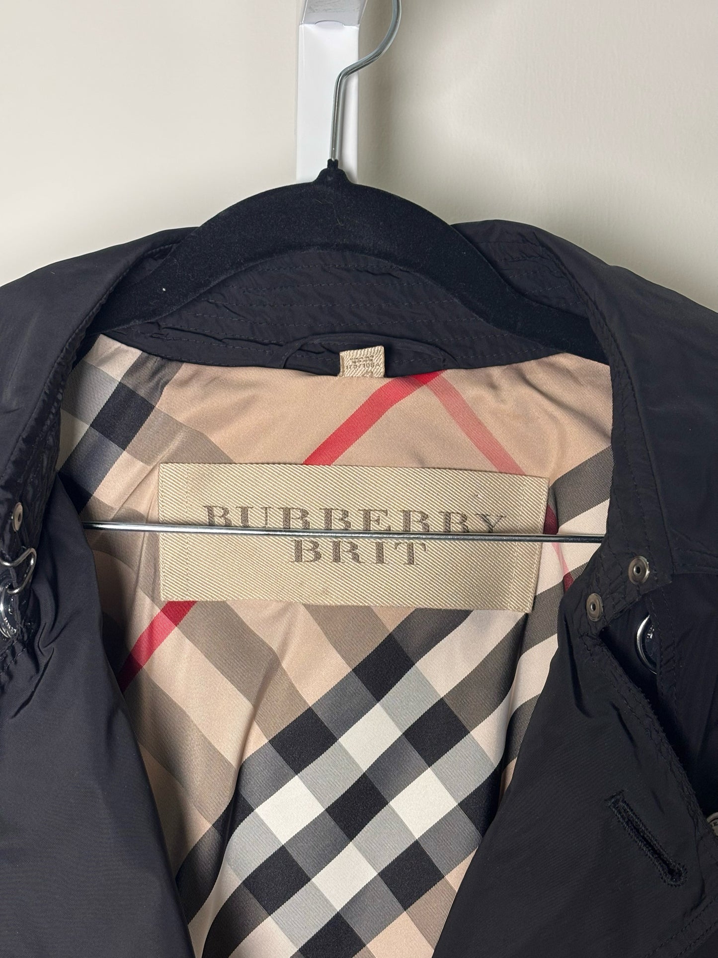 Women Size 16 Burberry Black Solid Trench Coat