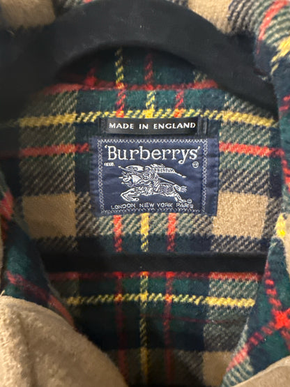 Burberrys' Camel Wool Solid Men's Vintage Size S Hood Coat
