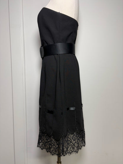 Women Size 6 Shani Black Solid Vintage Dress