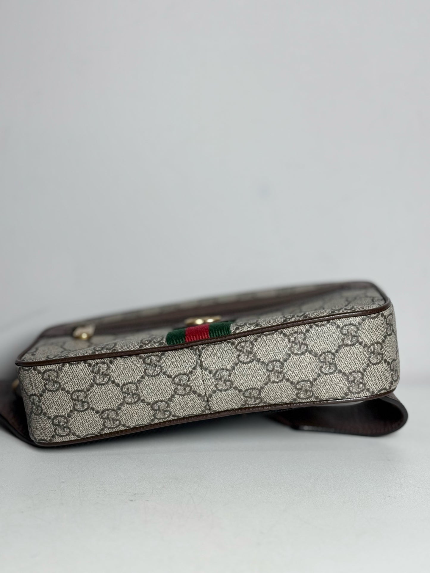 Gucci Monogram Coated Canvas Like-New Brown Small Purse