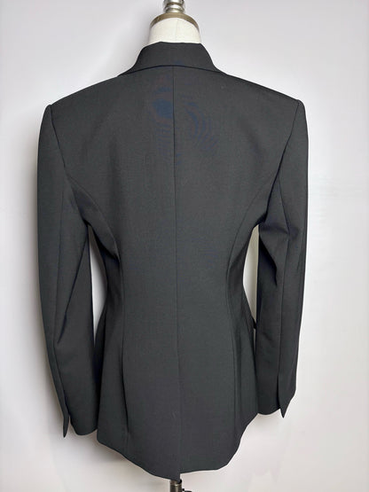 Wmn Siz 10 Christopher Esber Racquet Apex Black Crystal Button Pre-owned Blazer