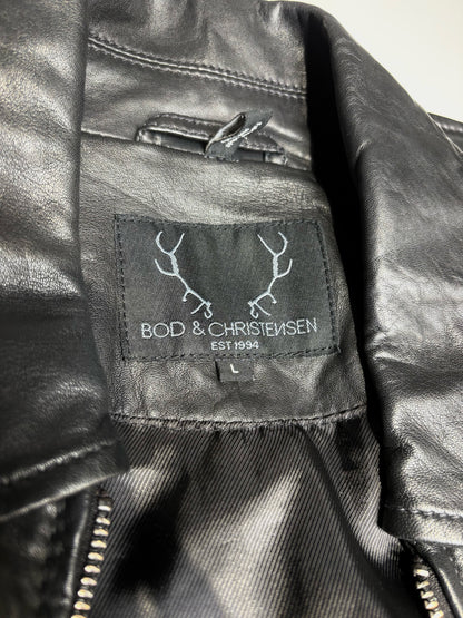 Women Size L Bod & Christensen Black Pure Leather Pre-Owned Jacket