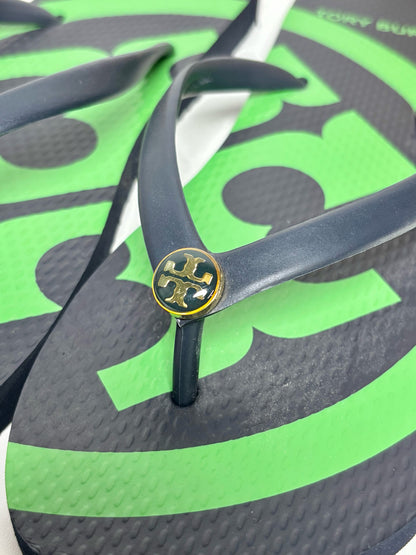 W Shoe Size 7 Tory Burch Navy Rubber Flip Flops