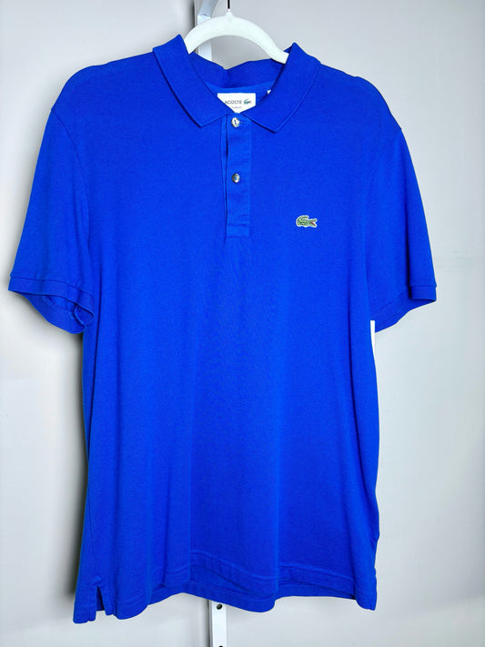 Mens Size XL Lacoste Blue 100% Cotton Solid Men's Shirt